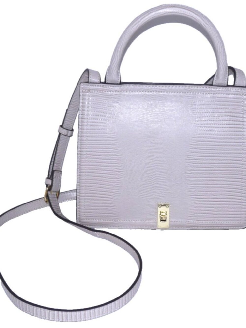 Enzo Angiolini small tan, champagne color satchel, crossbody handbag, purse